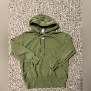 Nike Hoodie Sweatshirt Green Center Swoosh Logo Womens XS EUC